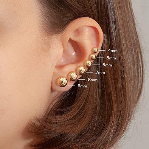10K Yellow Gold Ball Stud Earrings