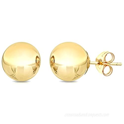 10K Yellow Gold Ball Stud Earrings