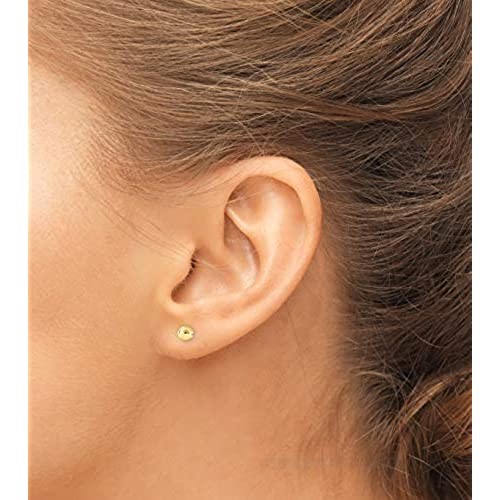 AceLay 14k Gold Plated Sterling Silver Ball Stud Earrings 3mm-8mm Hypoallergenic Women & Girls Studs Earring