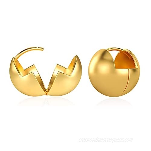 Ball Hoop Huggie: Small Hypoallergenic Earring Jewelry for Women Girl 14K Gold & Silver