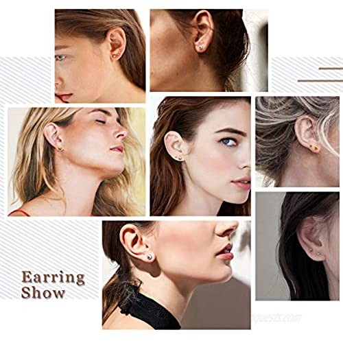 ChicSilver Hypoallergenic 925 Sterling Silver 3/5/7MM Ball Stud Earrings Tiny Small Round Studs for Sensitive Ear Silver/Gold (with Gift Box)