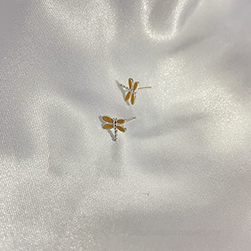 HuTianGe Dragonfly Earrings Cute Insect Epoxy Earrings Small Fresh Small Design Creative Jewelry Popular Beautiful Fashion Jewelry