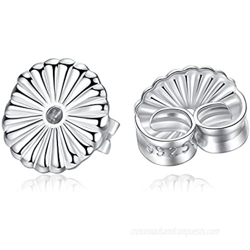 JORA 925 Sterling Silver Hypoallergenic Secure Earring Backs for Stud Earrings (4pcs)