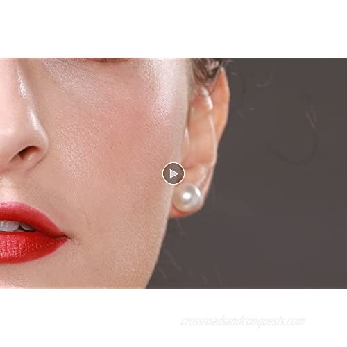 Jugalstar Pearl Stud Earrings Freshwater Pearl Ear Rings Hypoallergenic Earrings 4mm-12mm for Women Bridesmaids Gifts