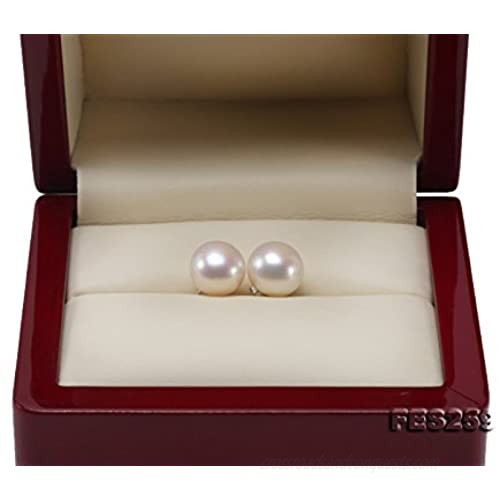 JYX Pearl 925 Sterling Silver Earrings Natural Button White Cultured Freshwater Pearl Stud Earrings for Women AAA Quality
