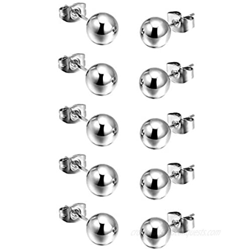 Paialco Women's Polished Round Ball Stud Earrings