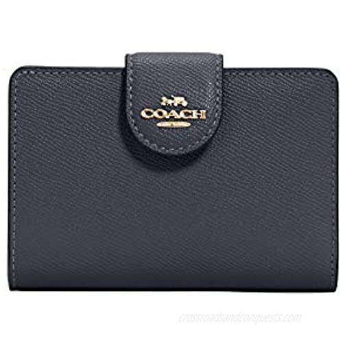 COACH Medium Leather Corner Zip Wallet in Midnight - Style #6390