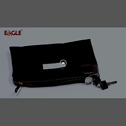 Eagle Locking Security Money Cash Register Bag Bank Deposit Bag With Locks 10.82 X 8.2 X 1.38-Inch Black