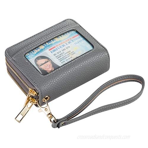 Heaye Card Case Wallet with ID Window Zipper Small