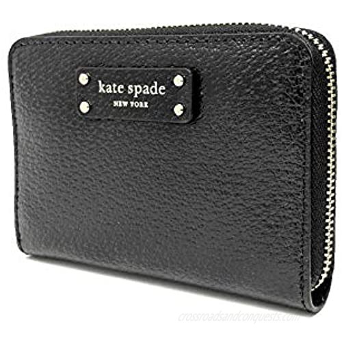 Kate Spade New York Kate Spade Continental Jeanne Leather Zip Around Small Wallet Key Chain Ring Black