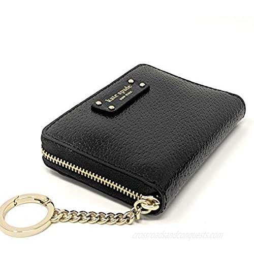 Kate Spade New York Kate Spade Continental Jeanne Leather Zip Around Small Wallet Key Chain Ring Black