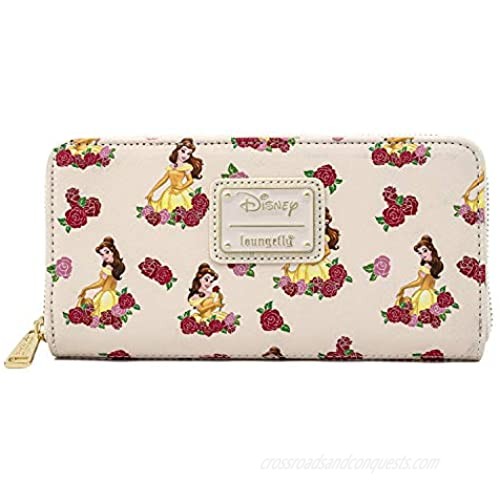 Loungefly Beauty and the Beast Belle AOP Rose Wallet