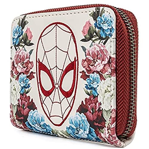 Loungefly Marvel Spiderman Floral Zip Around Wallet