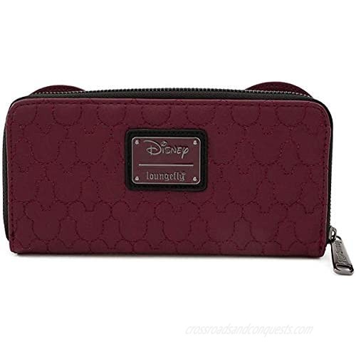 Loungefly x Minnie Mouse Quilted Zip-Around Wallet with Velvet Bow