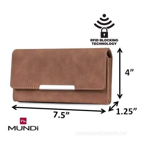 Mundi File Master Womens RFID Blocking Wallet Clutch Organizer With Change Pocket