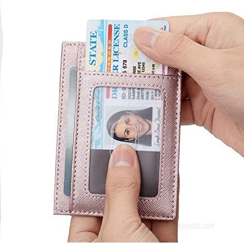 Small RFID Blocking Minimalist Credit Card Holder Pocket Wallets for Men Women