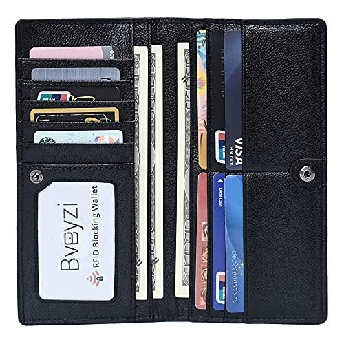Ultra Slim Thin Leather RFID Blocking Credit Card Holder Bifold Clutch Wallets for Women