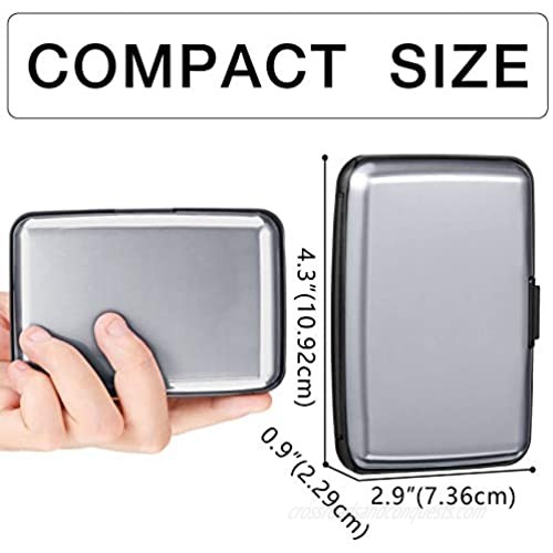 3 Pieces RFID Blocking Business Card Holder Slim Aluminum ID Card Protector Anti Theft Business Credit Card Wallet for Women Men 3 Colors (Black Gray Silver)