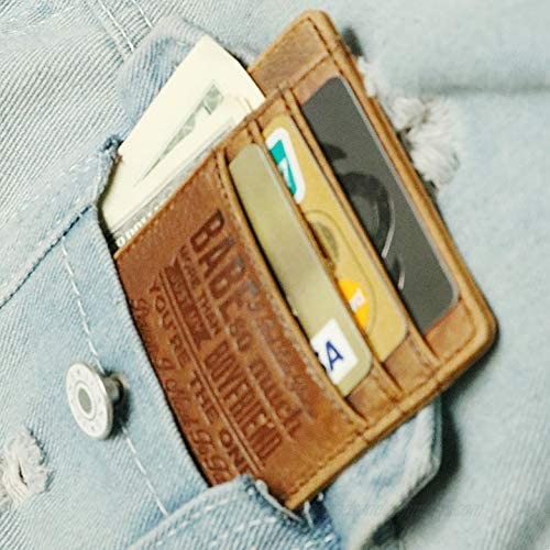 Ablibi Slim Minimalist Front Pocket RFID Blocking Leather Credit Card Holder Wallets for Boyfriend Mens Gifts
