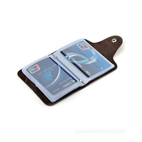 Aladin Unisex Small Leather Credit Card Holder with 26 Plastic Card Slots