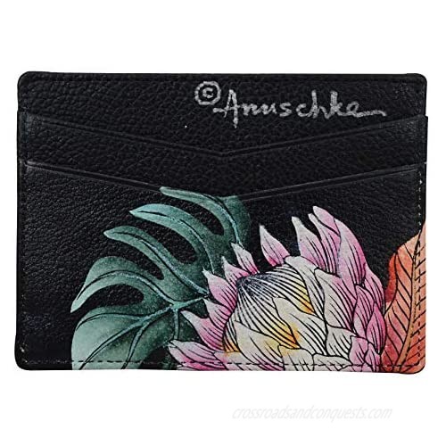 Anuschka Women’s Genuine Leather Credit Card Case - Hand Painted Original Artwork