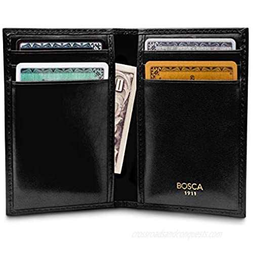Bosca Old Leather Collection - 8 Pocket Credit Card Case Black Leather One Size