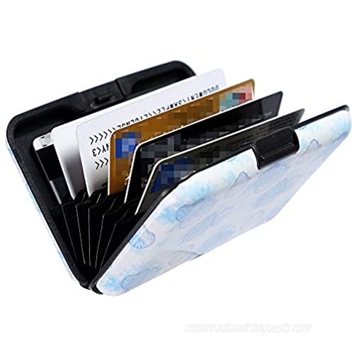 Caranda RFID Aluminum Wallet Credit Cards Holder Metal ID Case for Men Women (Colorful Pineapples)