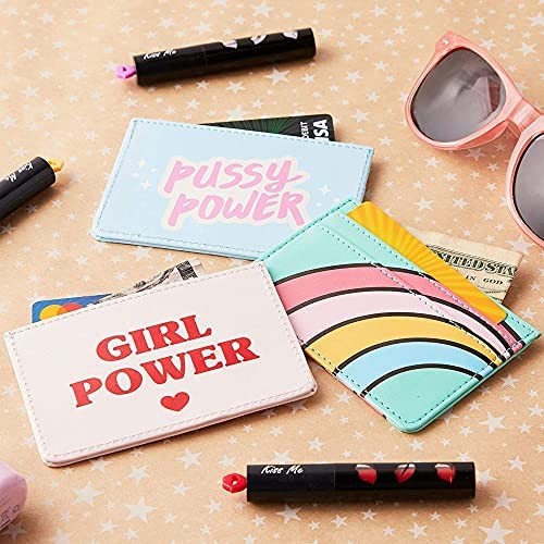 Card Holders for Women Girl Power (4.25 x 2.8 in 3 Pack)