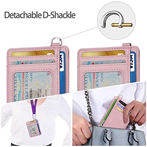 EcoVision Slim Credit Card Holder with Silicone Key Ring Bracelet RFID Blocking Slim Front Pocket Wallets with Detachable D-Shackle