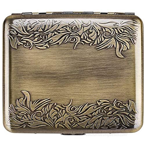 Elfish RFID Blocking Credit Card Protector Aluminum ID Case Hard Shell Business Card Holders Metal Wallet for Men or Women (Stainless Steel  Bronze-A)
