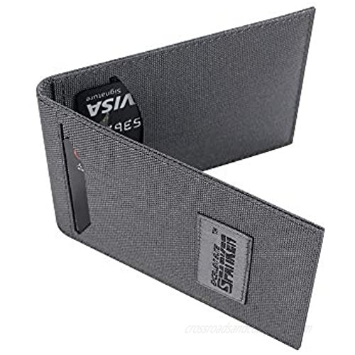 EXCELLENT ELITE SPANKER Slim Thin Bifold Front Pocket Card Holder Credit Card ID Case with 2 Card Slots(Grey)