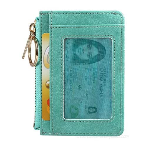 expouch Coin Purse for Women Leather Change Wallet Coin Pouch Small Front Pocket Wallets with Key Chain