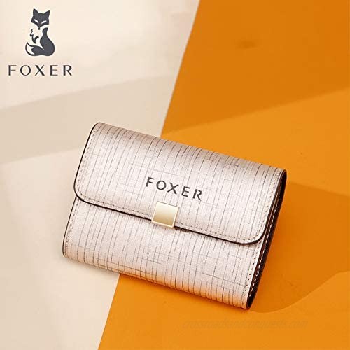 FOXER Women Wallet Leather Card Holder for Female Brand Business Driver License Credit Card Case Holder