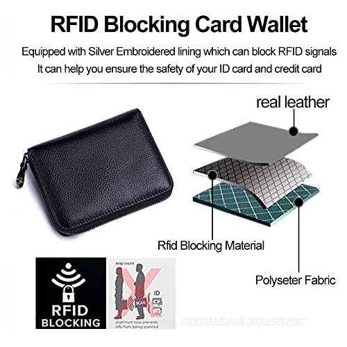 Genuine Leather Credit Card Holder Case RFID Card Wallet Travel Passport Wallet