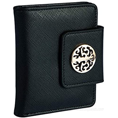 Heaye Small Wallets for Women Card Case Holder with ID Window Black