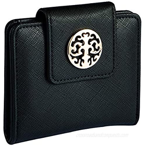 Heaye Small Wallets for Women Card Case Holder with ID Window Black