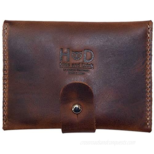 Hide & Drink Leather Card Pouch Elephant / Coins & Folded Bills / Wallet / Cable Holder / USB / SD / Change Handmade Includes 101 Year Warranty :: Bourbon Brown