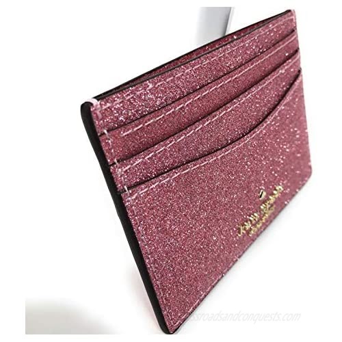 Kate Spade New York Boxed Small Slim Card Holder Lola Glitter - Rose Pink
