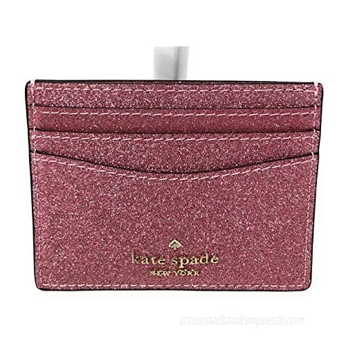 Kate Spade New York Boxed Small Slim Card Holder Lola Glitter - Rose Pink