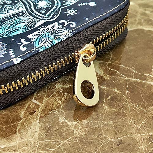 MOYYO RFID Credit Card Holder Case Leather Printed Zipper Card Case Wallet for Women Girls