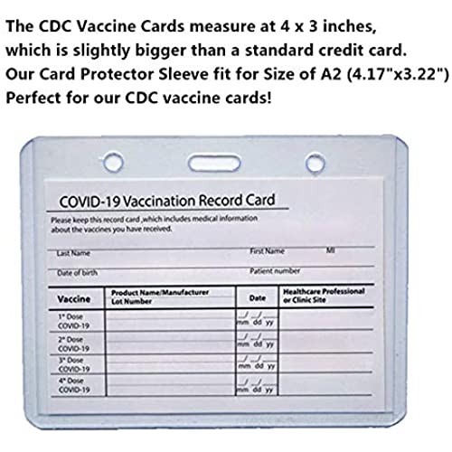 NILSTOREY CDC Vaccination Card Protector 4 X 3 Inches Immunization Record Vaccine Cards Holder A2 Sleeve for Events & Travel (10PCS)