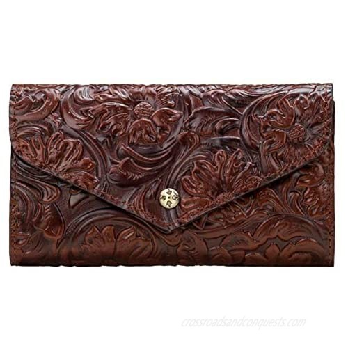 Patricia Nash Cori Leather Envelope Wallet with RFID Protection - British Tan