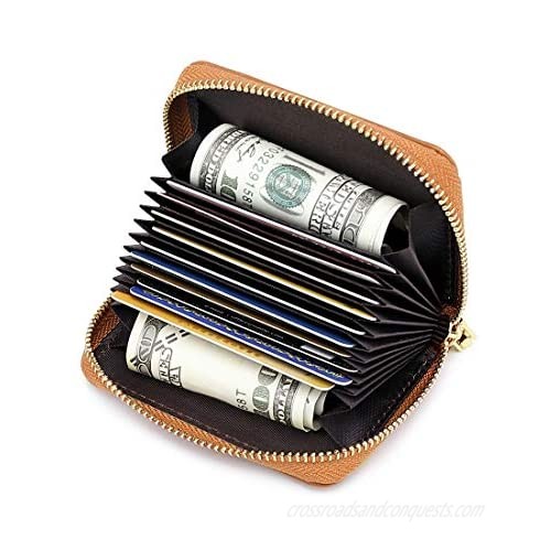 RFID Blocking Card Cases Women's Credit Card Holders Small Zipper Wallet With 12 Card Slots