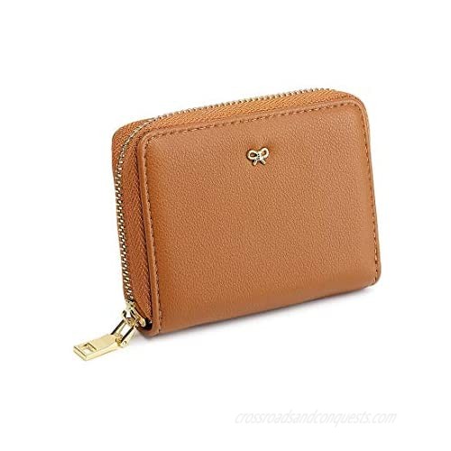 RFID Blocking Card Cases Women's Credit Card Holders Small Zipper Wallet With 12 Card Slots