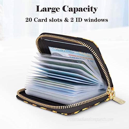 RFID Credit Card Holder Business Card Organizer Cute Small Zipper Card Holder Wallet for Women
