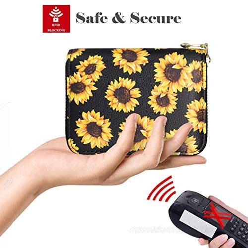 RFID Credit Card Holder Business Card Organizer Cute Small Zipper Card Holder Wallet for Women