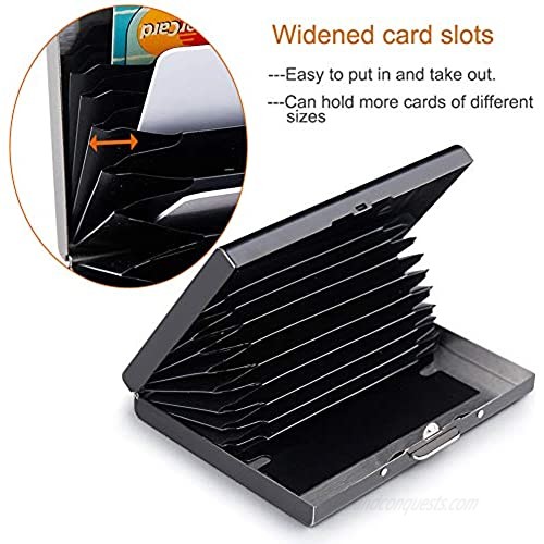 RFID Credit Card Holder Protector Metal Credit Card Wallet Business Card Holder for Men Women Gift Box Package (Black)