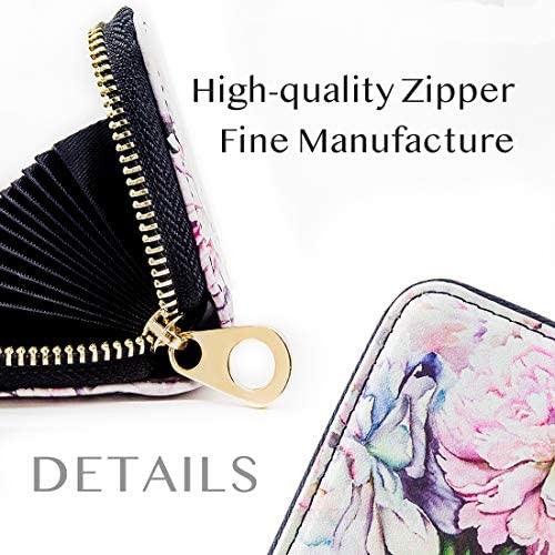 RFID Wallets for Women and Men Leather Credit Card holder Zipper Accordion Wallet