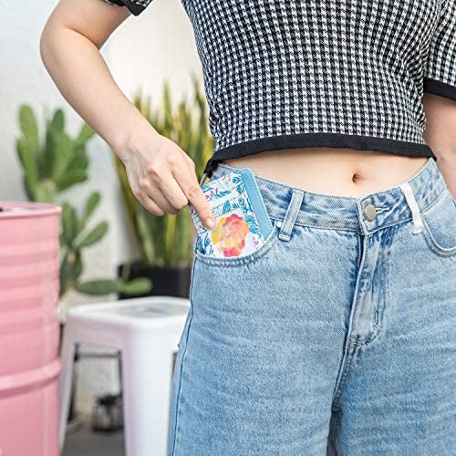 Rose Lake Slim Minimalist Wallet RFID Blocking Front Pocket Credit Card Holder Case for Women Girls Ladies Gift