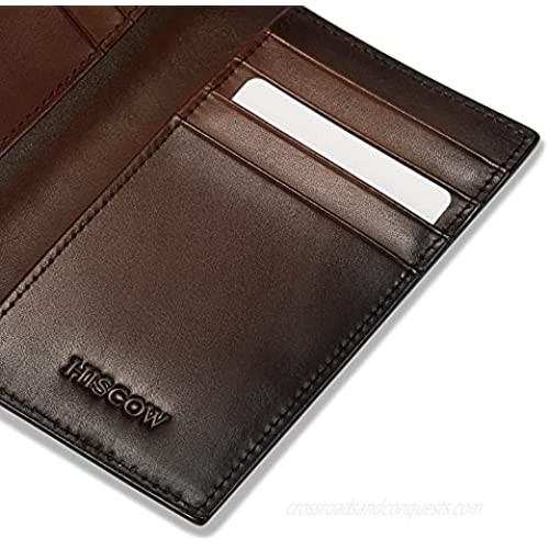 Slim Leather Credit Card Holder for Men & Women 8cc Italian Calfskin (Brush-Off Coffee)
